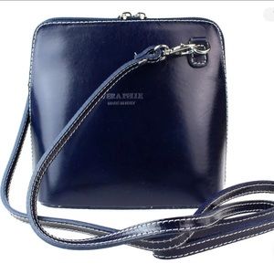 Vera Pelle Navy Crossbody Bag